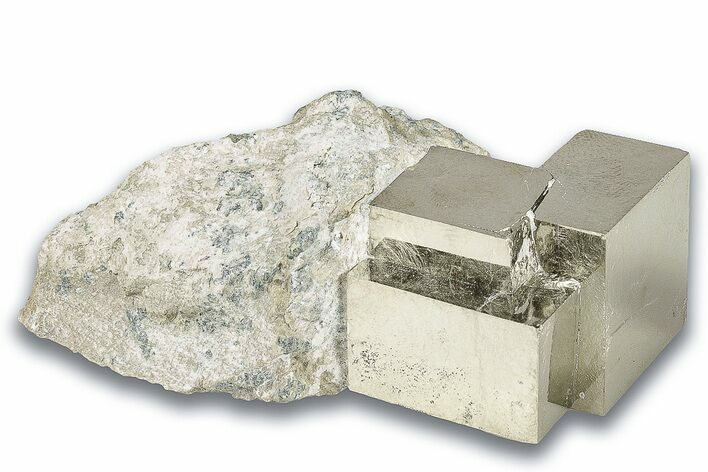 Natural Pyrite Cube Cluster In Rock - Navajun, Spain #325017
